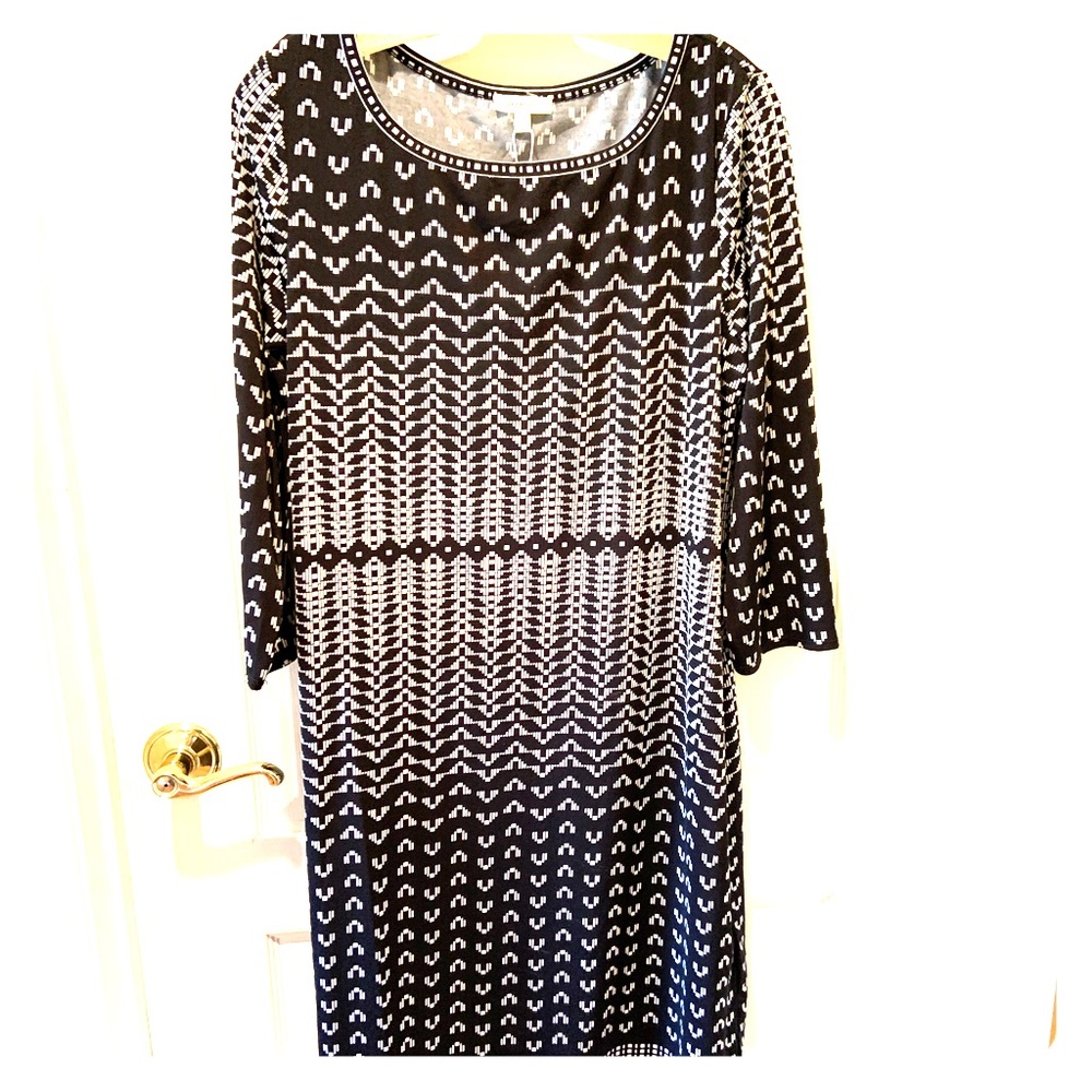 New/Black and white patterned dress
